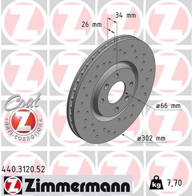 Гальмівний диск ZIMMERMANN 440312052 - zapix