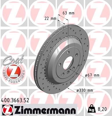 Гальмівний диск ZIMMERMANN 400366352 - zapix