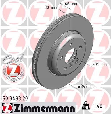 Гальмівний диск ZIMMERMANN 150348320 - zapix