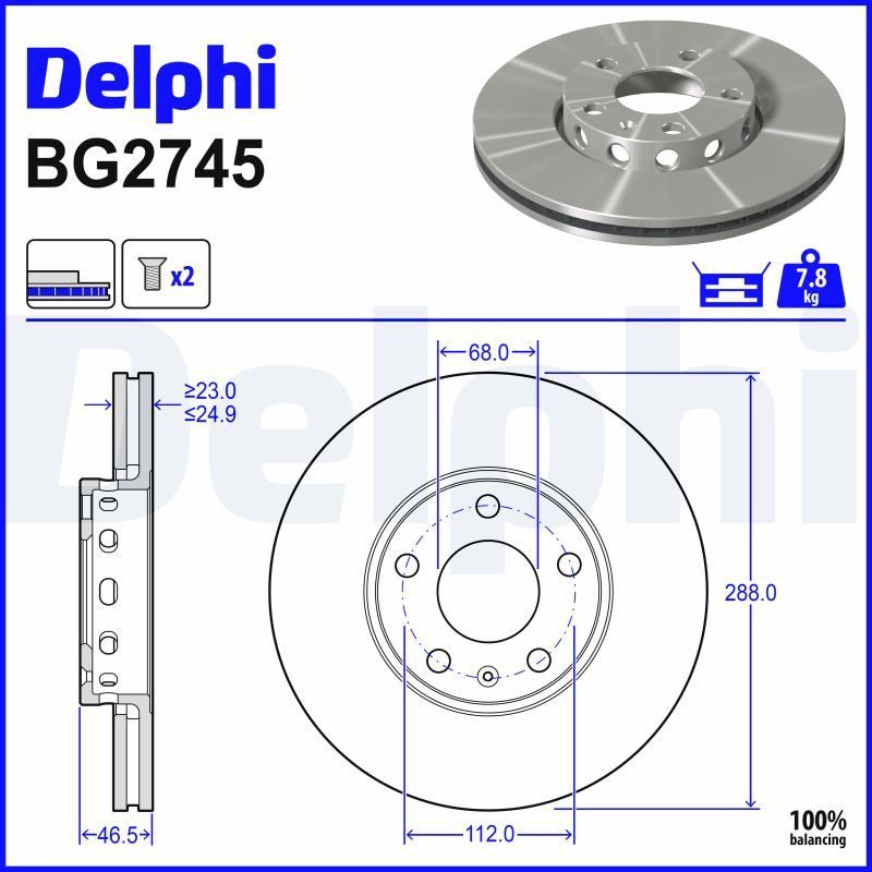 Гальмівний диск DELPHI BG2745