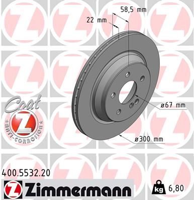 Гальмівний диск ZIMMERMANN 400553220 - zapix