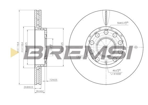 Гальмівний диск BREMSI CD7706V - zapix