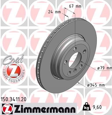 Гальмівний диск ZIMMERMANN 150341120 - zapix