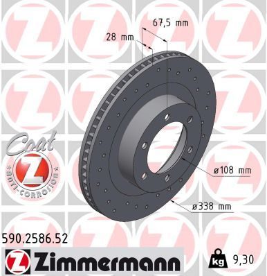 Гальмівний диск ZIMMERMANN 590258652 - zapix