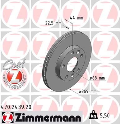 Гальмівний диск ZIMMERMANN 470243920 - zapix