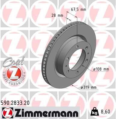 Гальмівний диск ZIMMERMANN 590283320 - zapix