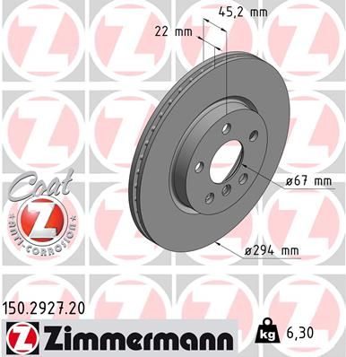 Гальмівний диск ZIMMERMANN 150292720 - zapix