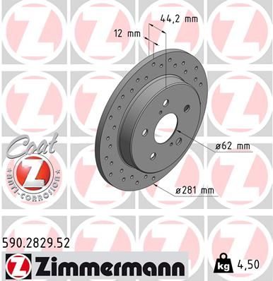 Гальмівний диск ZIMMERMANN 590282952 - zapix
