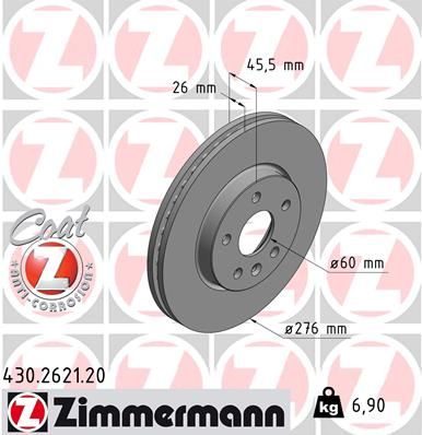 Гальмівний диск ZIMMERMANN 430262120 - zapix