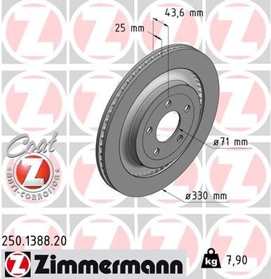 Гальмівний диск ZIMMERMANN 250138820 - zapix