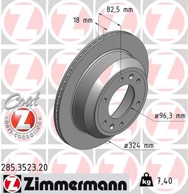 Гальмівний диск ZIMMERMANN 285352320 - zapix