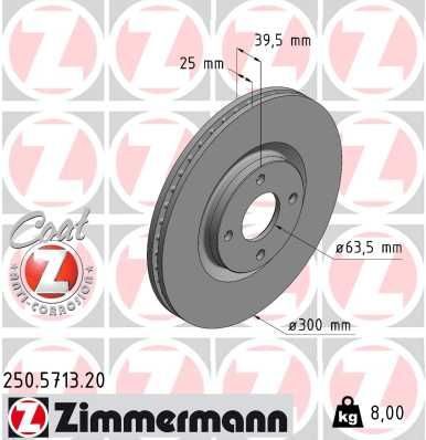 Гальмівний диск ZIMMERMANN 250571320 - zapix