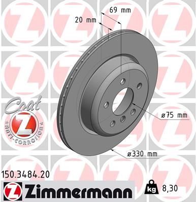 Гальмівний диск ZIMMERMANN 150348420 - zapix