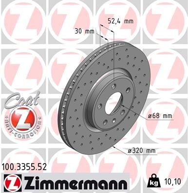 Гальмівний диск ZIMMERMANN 100335552 - zapix
