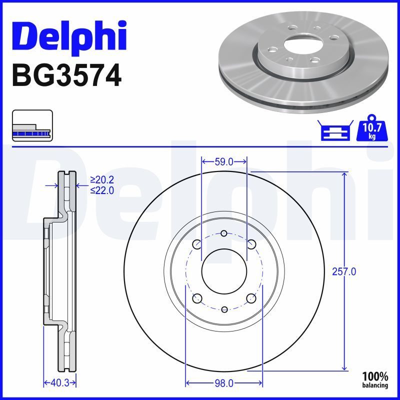 Гальмівний диск DELPHI BG3574