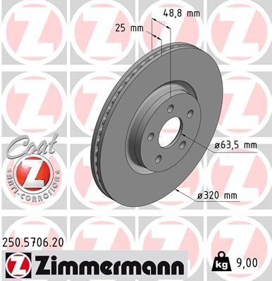 Гальмівний диск ZIMMERMANN 250570620 - zapix