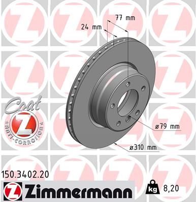 Гальмівний диск ZIMMERMANN 150340220 - zapix