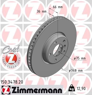 Гальмівний диск ZIMMERMANN 150347820 - zapix