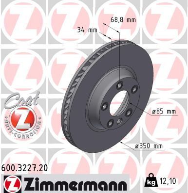 Гальмівний диск ZIMMERMANN 600322720 - zapix