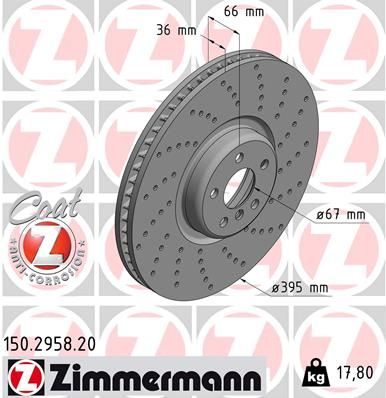 Гальмівний диск ZIMMERMANN 150295820 - zapix