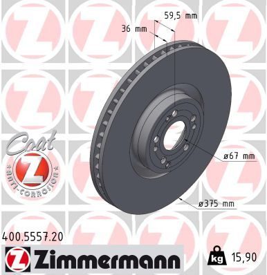 Гальмівний диск ZIMMERMANN 400555720 - zapix