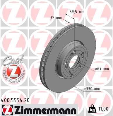 Гальмівний диск ZIMMERMANN 400555420 - zapix