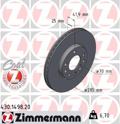 Гальмівний диск ZIMMERMANN 430149820 - zapix