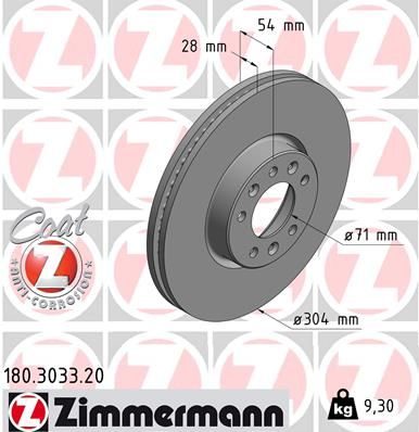 Гальмівний диск ZIMMERMANN 180303320 - zapix