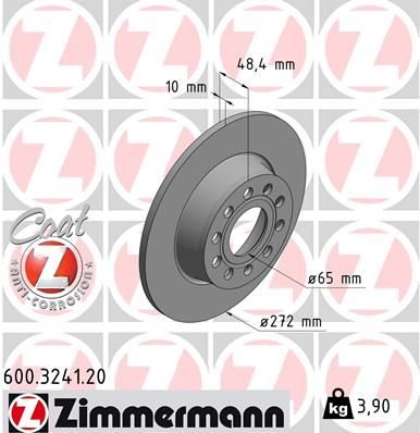 Гальмівний диск ZIMMERMANN 600324120 - zapix