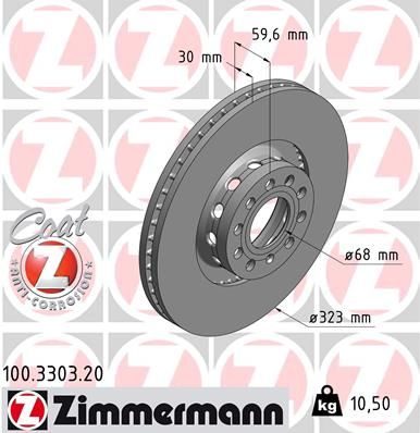 Гальмівний диск ZIMMERMANN 100330320 - zapix