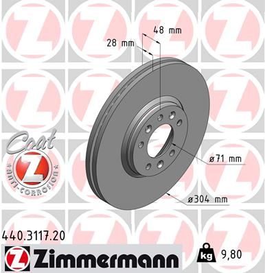 Гальмівний диск ZIMMERMANN 440311720 - zapix