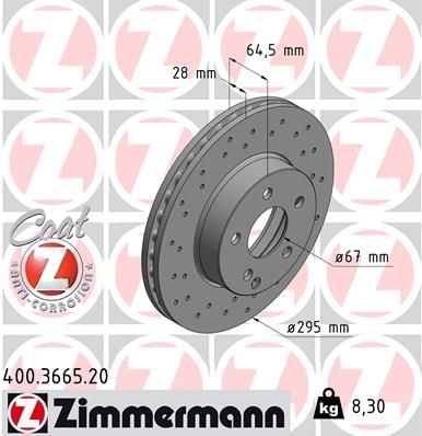 Гальмівний диск ZIMMERMANN 400366520 - zapix