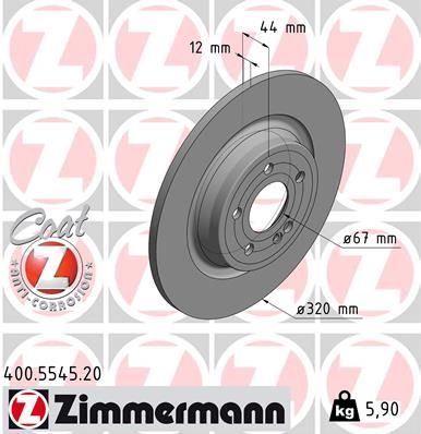 Гальмівний диск ZIMMERMANN 400554520 - zapix