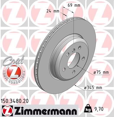Гальмівний диск ZIMMERMANN 150348020 - zapix