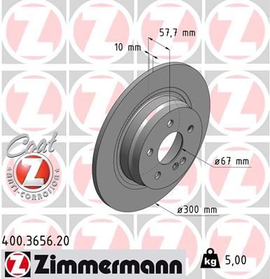 Гальмівний диск ZIMMERMANN 400365620 - zapix