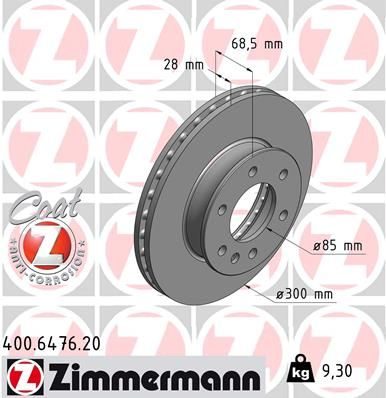 Гальмівний диск ZIMMERMANN 400647620 - zapix