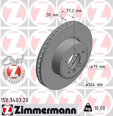 Гальмівний диск ZIMMERMANN 150340320 - zapix