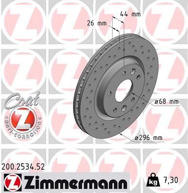 Гальмівний диск ZIMMERMANN 200253452 - zapix