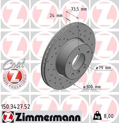 Гальмівний диск ZIMMERMANN 150342752 - zapix
