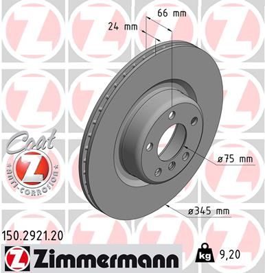 Гальмівний диск ZIMMERMANN 150292120 - zapix