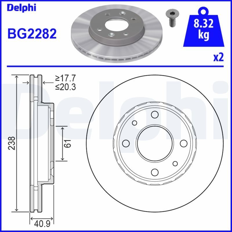 Гальмівний диск DELPHI BG2282