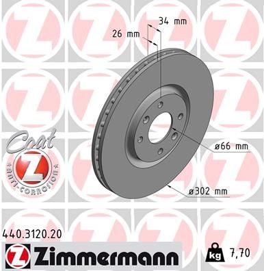 Гальмівний диск ZIMMERMANN 440312020 - zapix