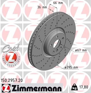 Гальмівний диск ZIMMERMANN 150295720 - zapix