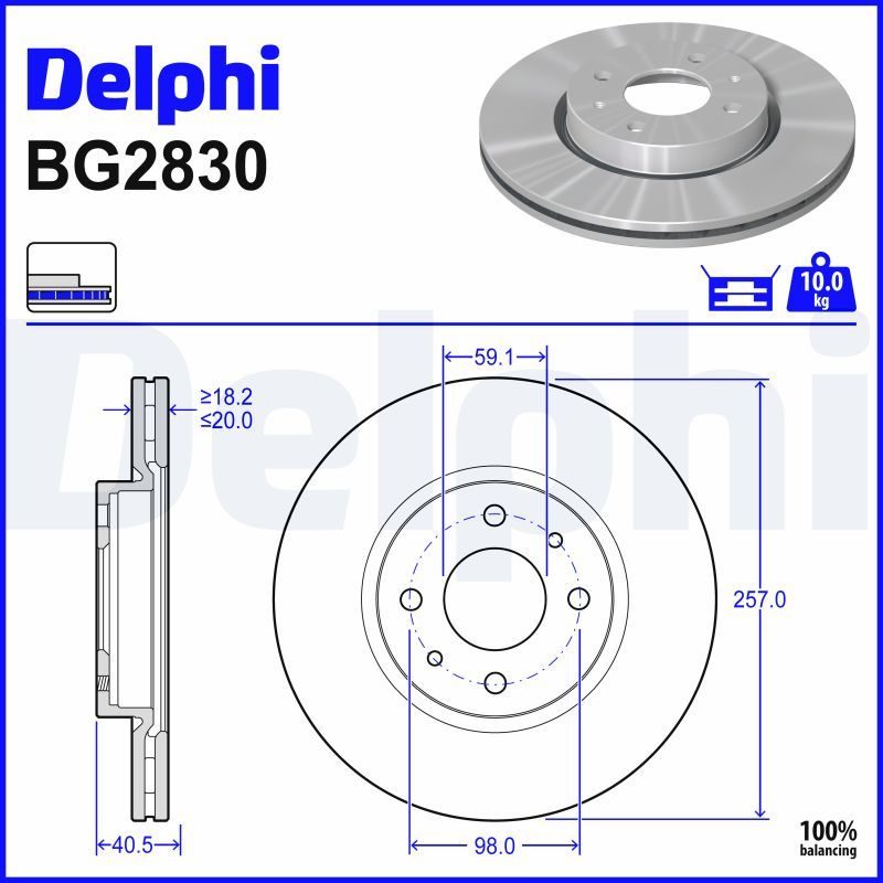 Гальмівний диск DELPHI BG2830 - zapix