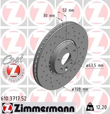 Гальмівний диск ZIMMERMANN 610371752 - zapix