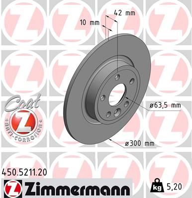 Гальмівний диск ZIMMERMANN 450521120 - zapix
