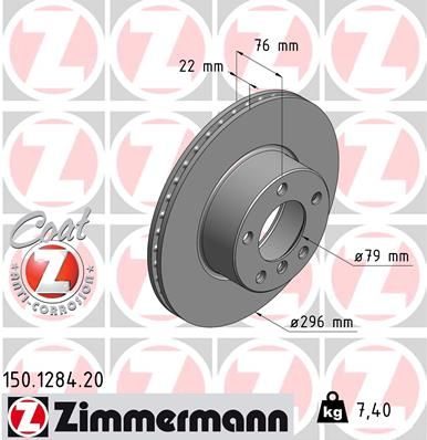 Гальмівний диск ZIMMERMANN 150128420 - zapix