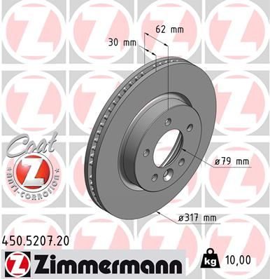 Гальмівний диск ZIMMERMANN 450520720 - zapix