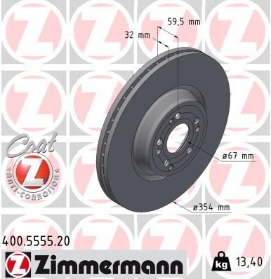 Гальмівний диск ZIMMERMANN 400555520 - zapix