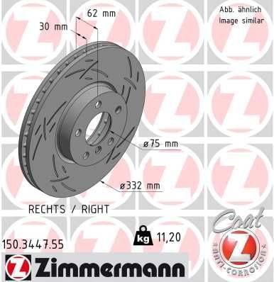 Гальмівний диск ZIMMERMANN 150344755 - zapix